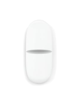 White pill. 3d illustration isolated on white background