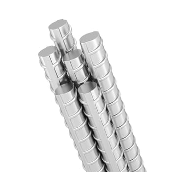 Steel reinforced bars. 3d illustration isolated on white background