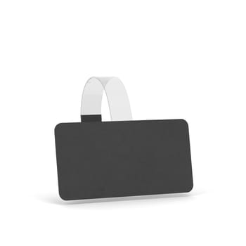 Blank wobbler tag mockup. 3d illustration isolated on white background