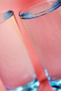 Close-up of two glasses of water