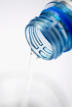 Water pouring from a bottle