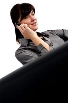 Businesswoman talking on a mobile phone