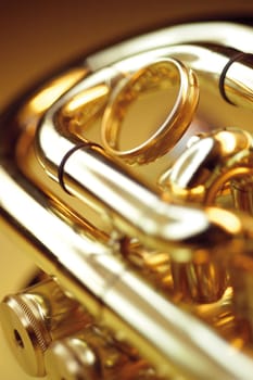 Close-up of a trumpet