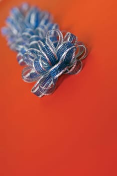 Close-up of blue ribbon bows