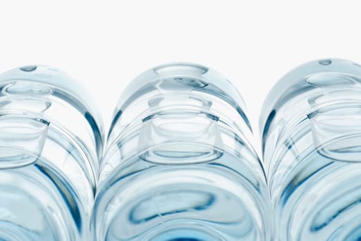 Close-up of three water bottles