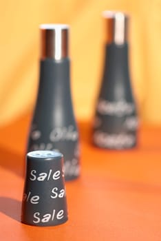 Close-up of salt and pepper shakers