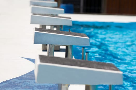 Diving platform at a swimming pool