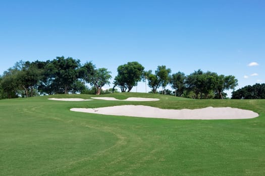 Sand trap in a golf course