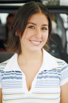 Portrait of a young woman smiling
