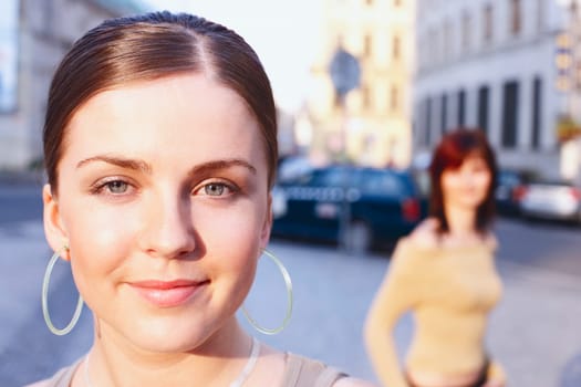 Portrait of a young woman smiling