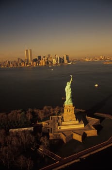 High angle view of a statue, Statue Of Liberty, New York City, New York State, USA