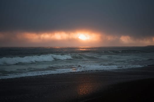 Panoramic view of the beach at dusk, Pacific Ocean