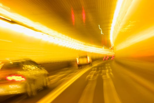 Vehicles moving in a tunnel, New York City, New York State, USA