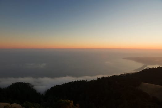 Panoramic view of the sea at dusk