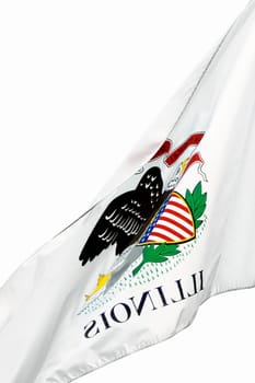 Close-up of the flag of Illinois