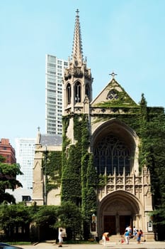Facade of a church, Fourth Presbyterian Church, Michigan Avenue, Chicago, Illinois, USA