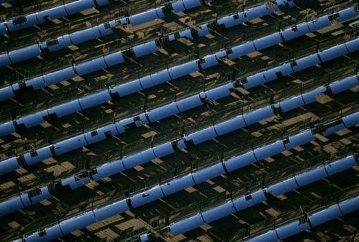 Solar power via parabolic trough mirrors, Daggett, California