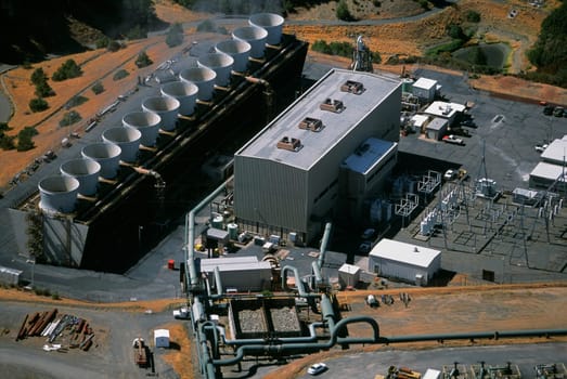 Geothermal power plant, The Geysers, California