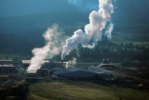 Aerial of large sawmill, Idaho