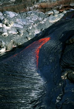 Flowing molten lava, Hawaii