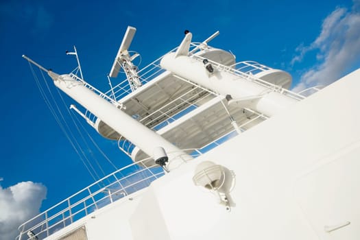 Low angle view of an industrial ship