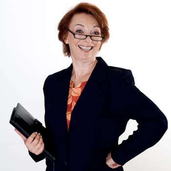Portrait of a businesswoman holding a file