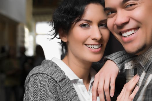Portrait of a young couple smiling