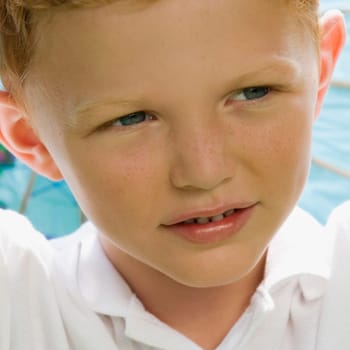 Close_up of a boy thinking