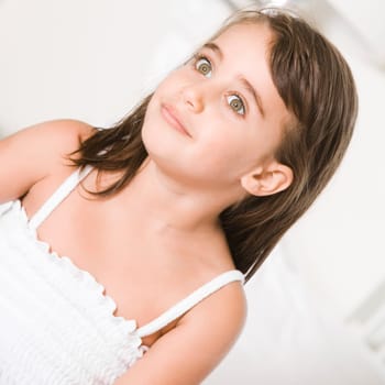 Close-up of a young girl smiling