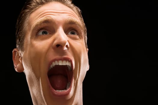 Close_up of a businessman shouting