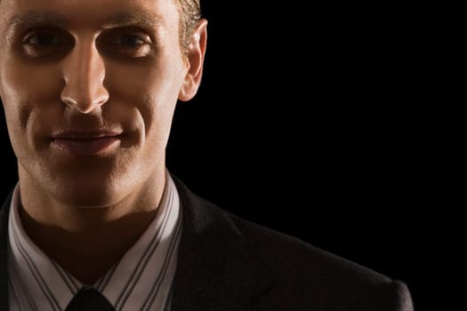 Close_up of a businessman smiling