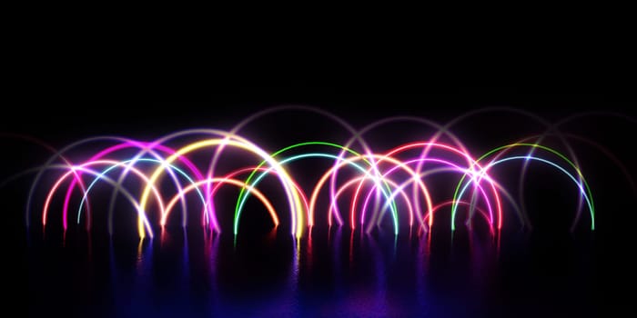 80s Retro Background with Glowing Neon Billboard