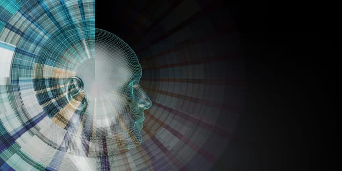 Business Technology Background with Futuristic Creative Abstract