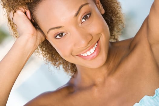 Portrait of a young woman smiling