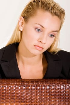Close-up of a young woman thinking