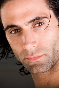 Close-up of a mid adult man looking serious