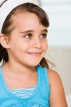 Close-up of a girl smiling