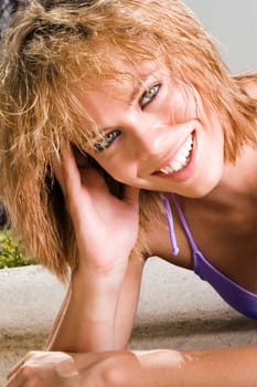Portrait of a young woman smiling