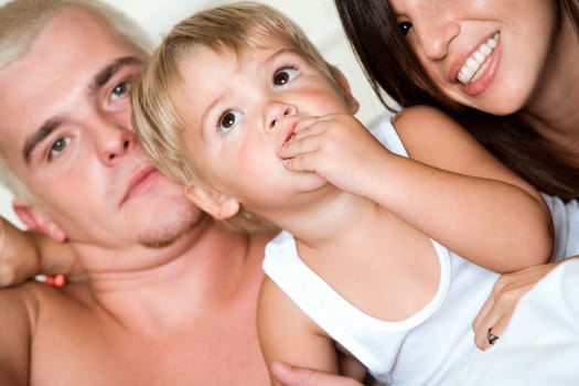Close-up of parents with their son
