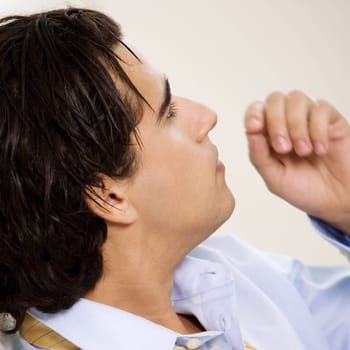 Close-up of a businessman looking away