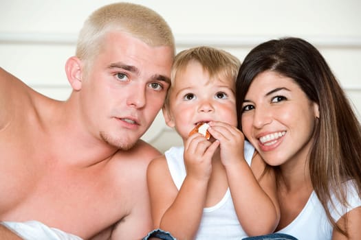 Close-up of parents with their son