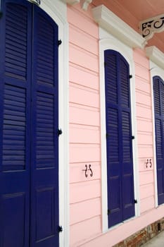 Close-up of closed doors of a building, New Orleans, Louisiana, USA