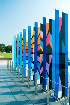 Painted sculptures in a row, New Orleans, Louisiana, USA