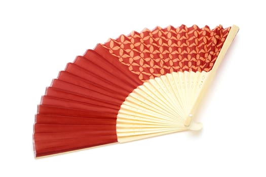 Japanese folding fan isolated on a white background