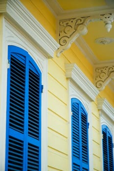Low angle view of closed doors of a building, New Orleans, Louisiana, USA