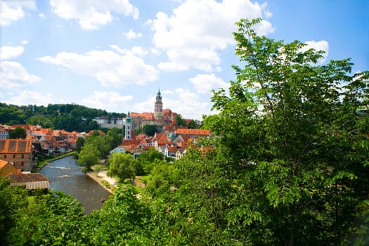 River flowing through a city, Czech Republic