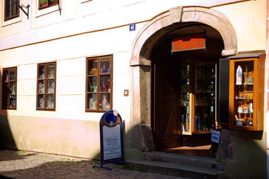 Low angle view of a building on the street, Czech Republic