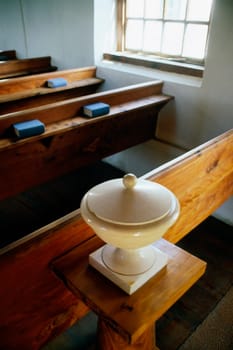 High angle view of a pot, Old devonshire church, Bermuda
