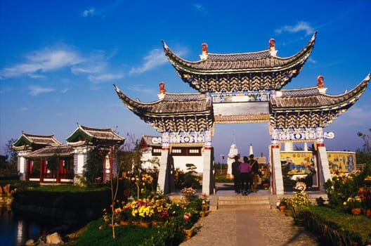 Tourists at a historical place, China