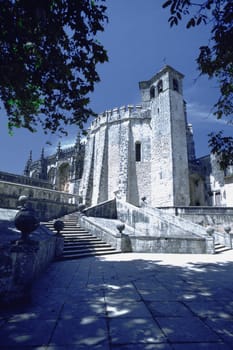 Low angle view of a church, Holy Sepulchre Church, Tomar, Portugal